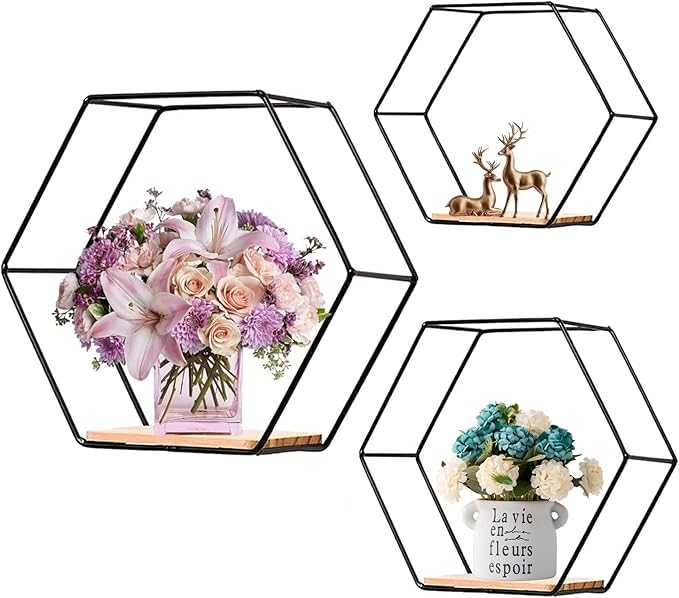 ÉTAGÈRES MURALES HEXAGONALES – STYLE ET ORGANISATION