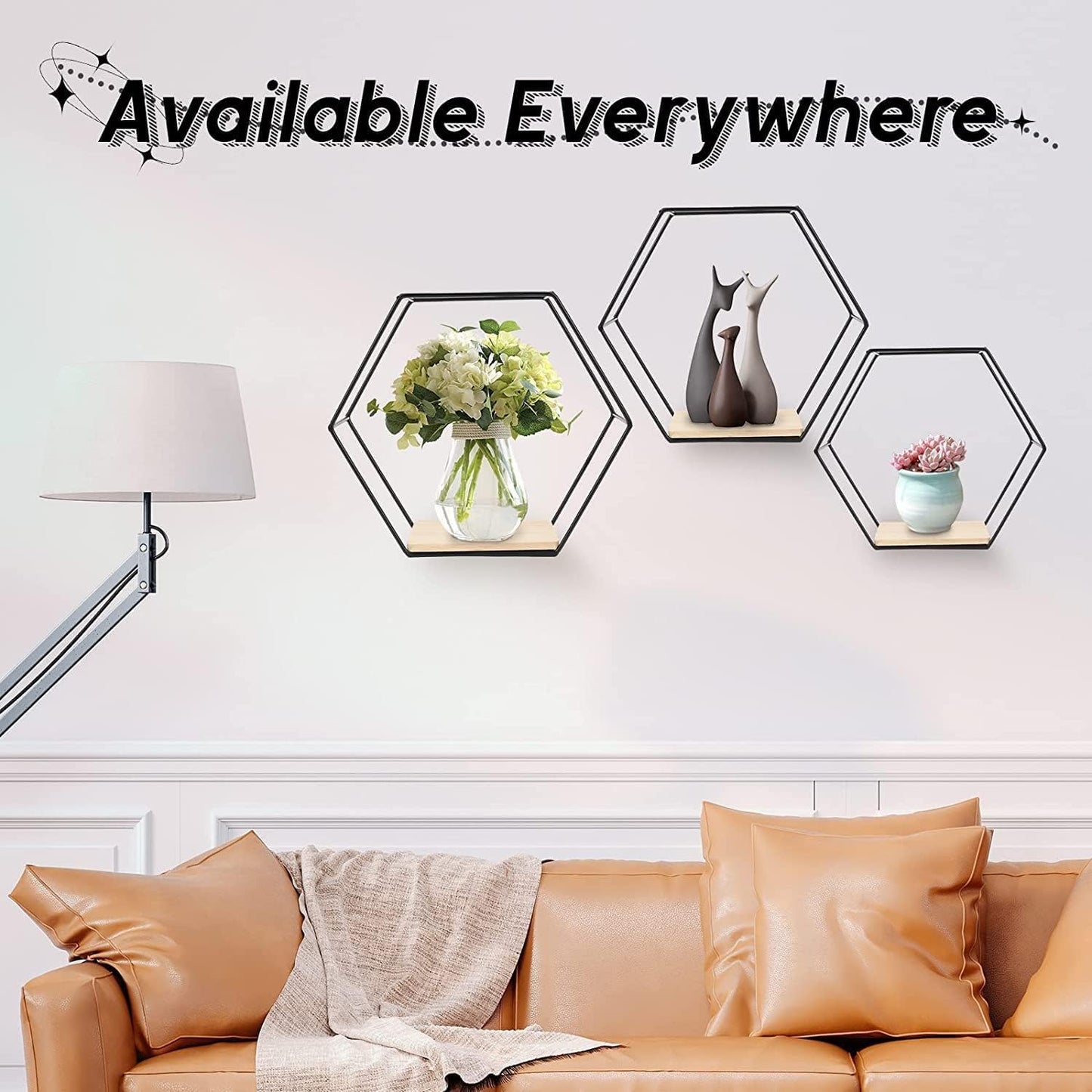 ÉTAGÈRES MURALES HEXAGONALES – STYLE ET ORGANISATION