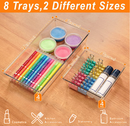 Clear Drawer Organizer Set – 25 Pieces